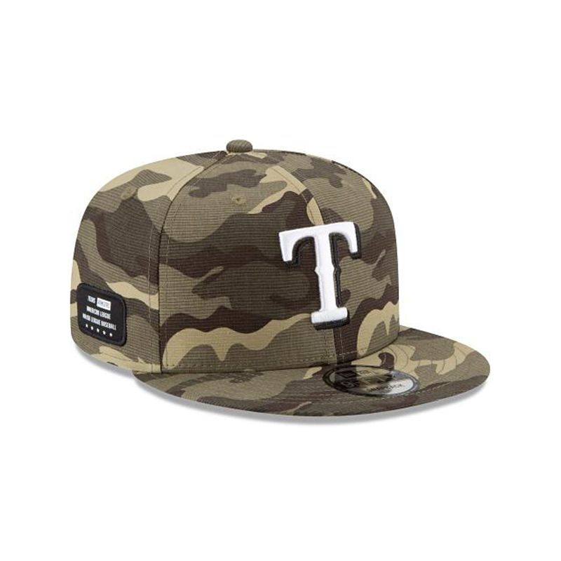 MLB Texas Rangers Armed Forces Weekend 9Fifty Snapback (XSI9977) - Green New Era Caps